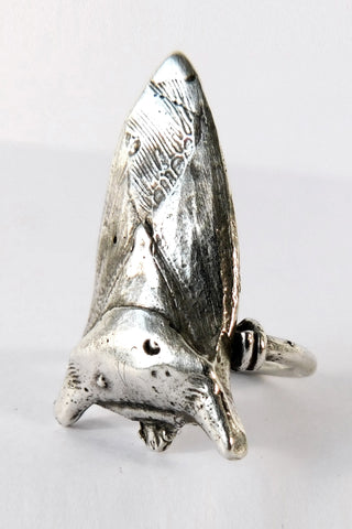 Shop Emerging Slow Fashion Conscious Designer Stacy Hopkins Jewelry Silver Stink Bug Ring at Erebus