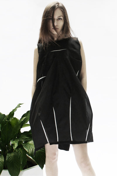 Shop Emerging Conceptual Designer Luba GnaSevych Black Angle Mini Bubble Dress at Erebus