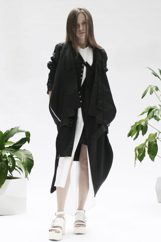 Shop Emerging Conceptual Womenswear Designer Luba GnaSevych Black Angle Blazer at Erebus