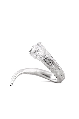 Shop Slow Fashion Artisanal Dark Jewellery Designer Maya Noach Sterling Silver Serpentine Ring at Erebus