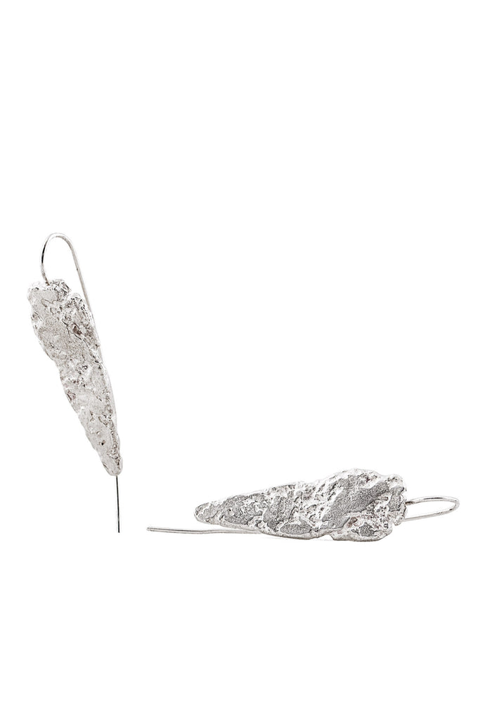 Shop Slow Fashion Artisanal Dark Jewellery Designer Maya Noach Sterling Silver Arrowhead Earrings at Erebus