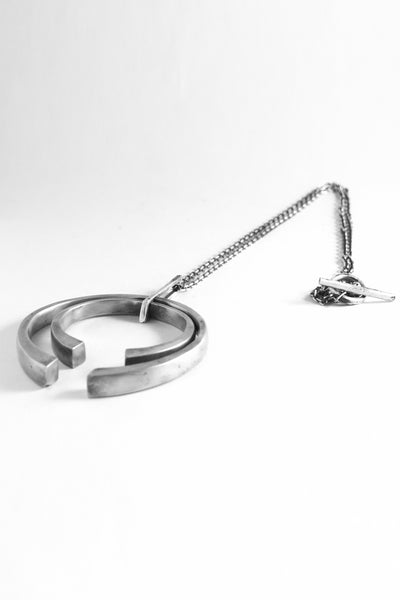 Shop Emerging Slow Fashion Avant-garde Jewellery Brand OSS Haus Awakening Collection Silver Toro Necklace at Erebus