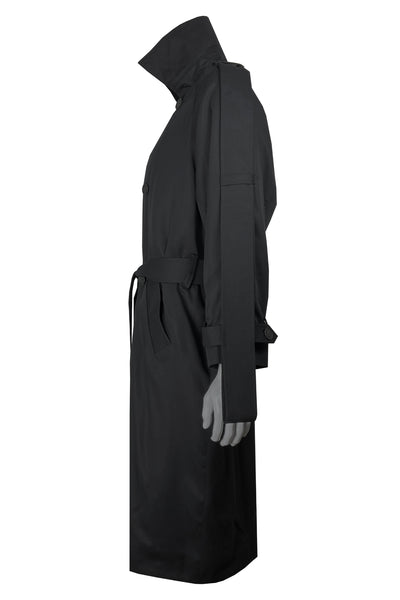 Shop Emerging Conscious Slow Fashion Avant-garde Designer Marco Scaiano SS21 Black Louis Trench Coat at Erebus