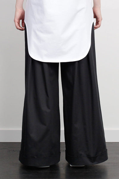 Shop Emerging Unisex Street Brand Monochrome Black Super Wide Hakama Trousers at Erebus