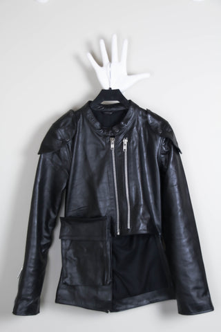 Shop Emerging Contemporary Urban Conscious Womenswear Brand Too Damn Expensive Black Sheepskin Leather Jacket at Erebus