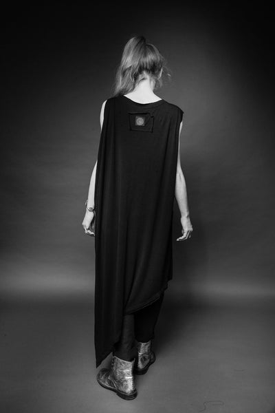 Shop Conscious Dark Fashion Brand MAKS Design SS20 Black Asymmetric Tunic at Erebus