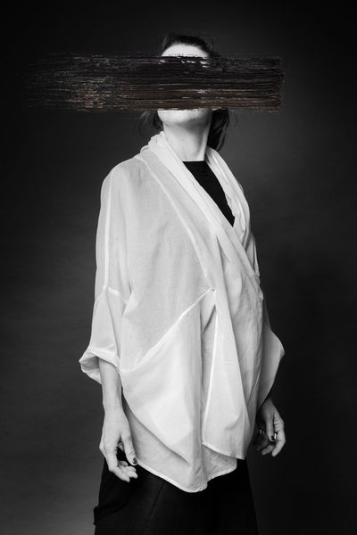 Shop Conscious Dark Fashion Brand MAKS Design SS20 White Aladin Shirt at Erebus