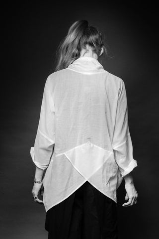 Shop Conscious Dark Fashion Brand MAKS Design SS20 White Aladin Shirt at Erebus