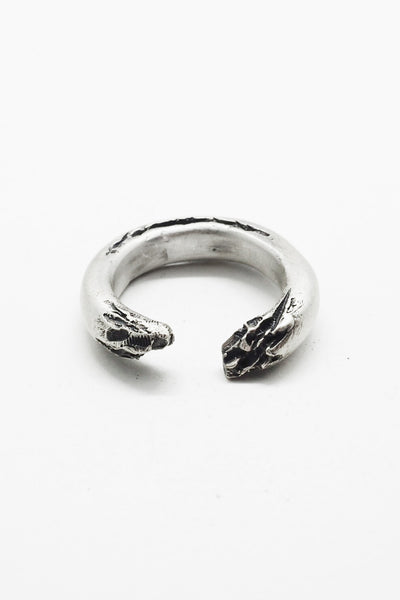Shop Emerging Slow Fashion Avant-garde Jewellery Brand OSS Haus Broken Dreams Collection Oxidised Silver Acid Ring at Erebus