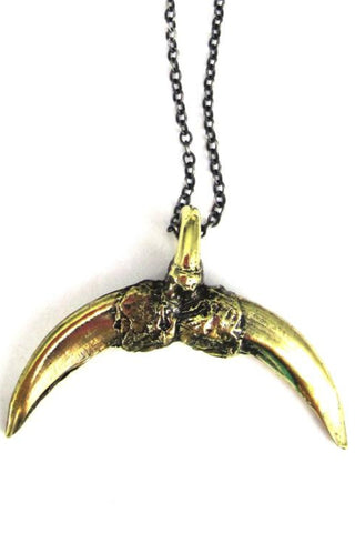 Shop emerging slow fashion jewellery brand Eilisain The Hunted Badger Double Claw Pendant - Erebus