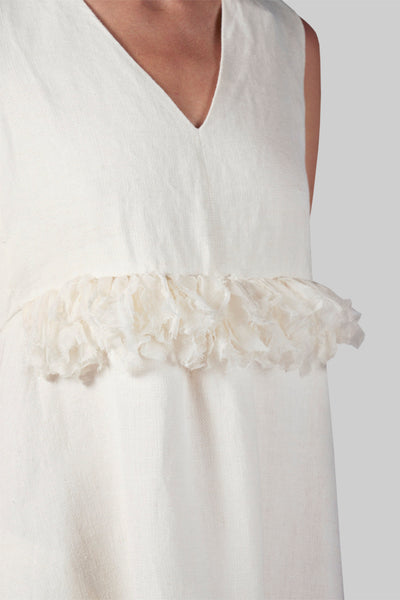 Shop Emerging Slow Fashion Conscious Conceptual Brand Cora Bellotto White Linen Barn Owl Dress at Erebus