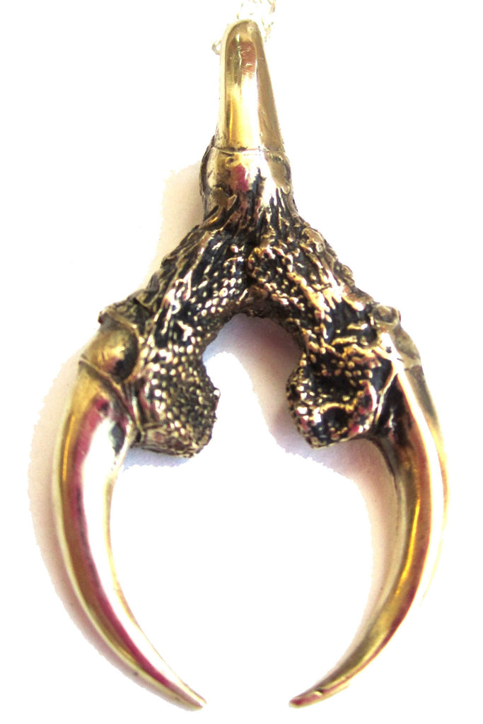 Shop emerging slow fashion jewellery brand Eilisain The Hunted Owl Double Talon Pendant in Oxidised Bronze - Erebus