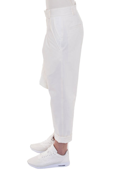 Shop Emerging Brand Monochrome Unisex Off-White Gusset Trousers at Erebus