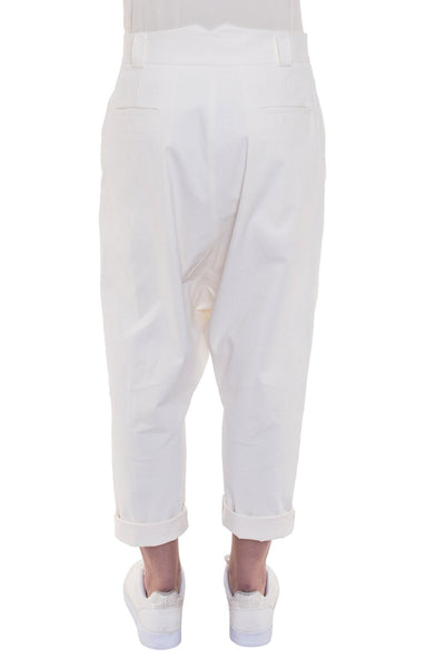 Shop Emerging Brand Monochrome Unisex Off-White Gusset Trousers at Erebus