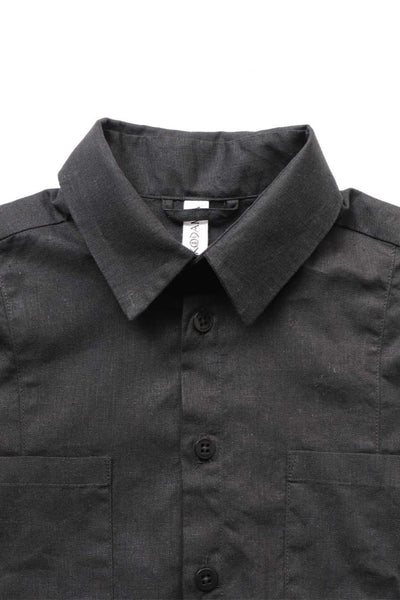 Shop Emerging Slow Fashion Avant-garde Unisex Streetwear Brand Kodama Apparel Charcoal Hemp and Organic Cotton Hankai Long Sleeve Shirt at Erebus