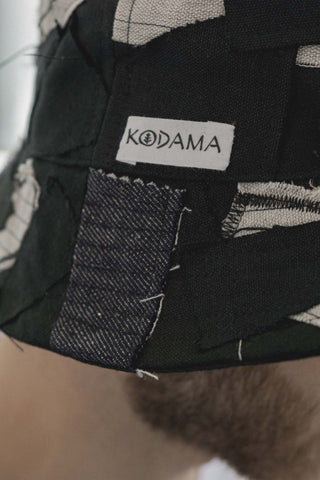 Shop Emerging Slow Fashion Avant-garde Unisex Streetwear Brand Kodama Apparel Organic Cotton and Hemp Zero Waste Patch Bucket Hat at Erebus