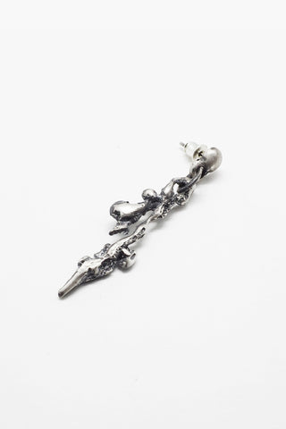Shop Emerging Slow Fashion Avant-garde Jewellery Brand OSS Haus Broken Dreams Collection Oxidised Silver One of a Kind Mewotojite Earring #3 at Erebus