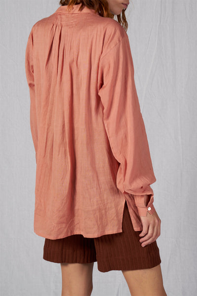 Shop Emerging Slow Fashion Conscious Conceptual Brand Cora Bellotto Zero Waste Dusty Pink Organic Cotton Topaz Shirt at Erebus